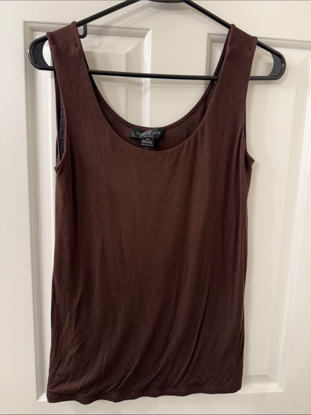 august silk Brown Scoop Neck Tank Top